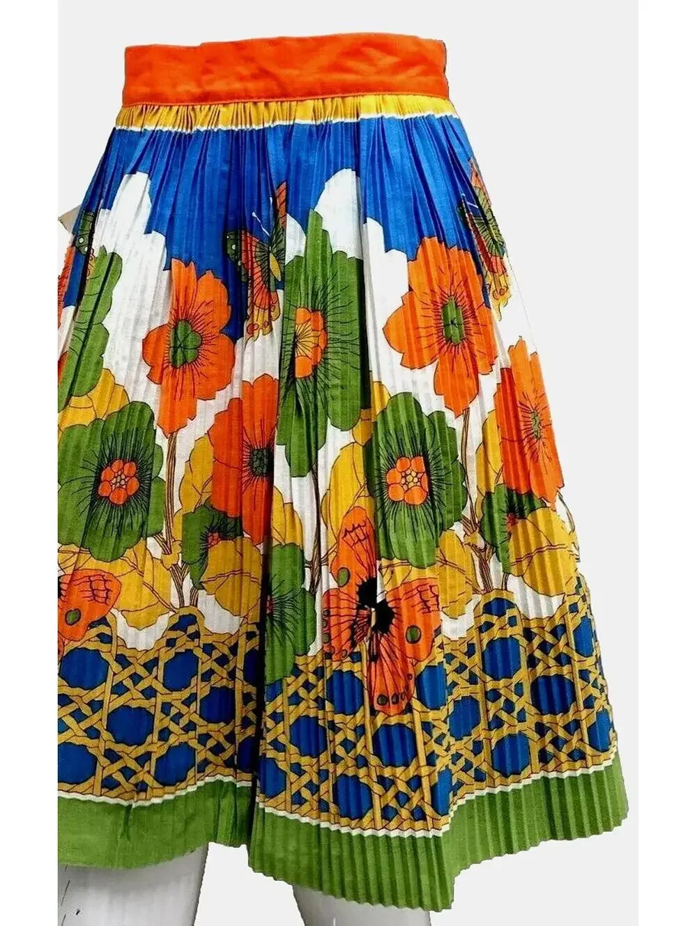 1970s Apron Psychedelic Colors Butterflies Vibrant Colors Lowenstein Deadstock